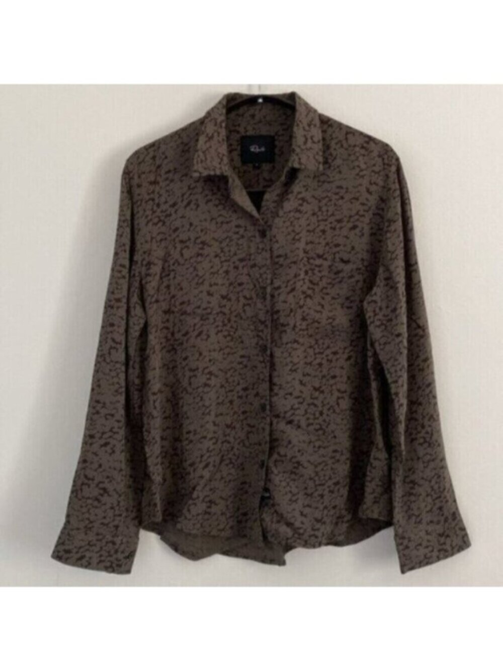 Rails Shirt Womens Small Green Black Print Long Sleeve Button Up Top Blouse Soft